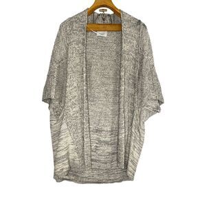ZARA Knit oversized open knit gray white marled sweater Sz: M